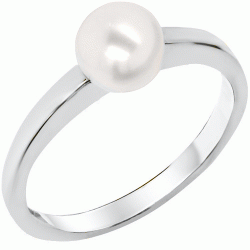 Λευκόχρυσο δαχτυλίδι 14 με μαργαριτάρι